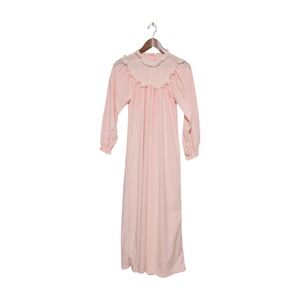 Nos Pink Flocked Avantique Vintage Nightgown Lace Long S / M